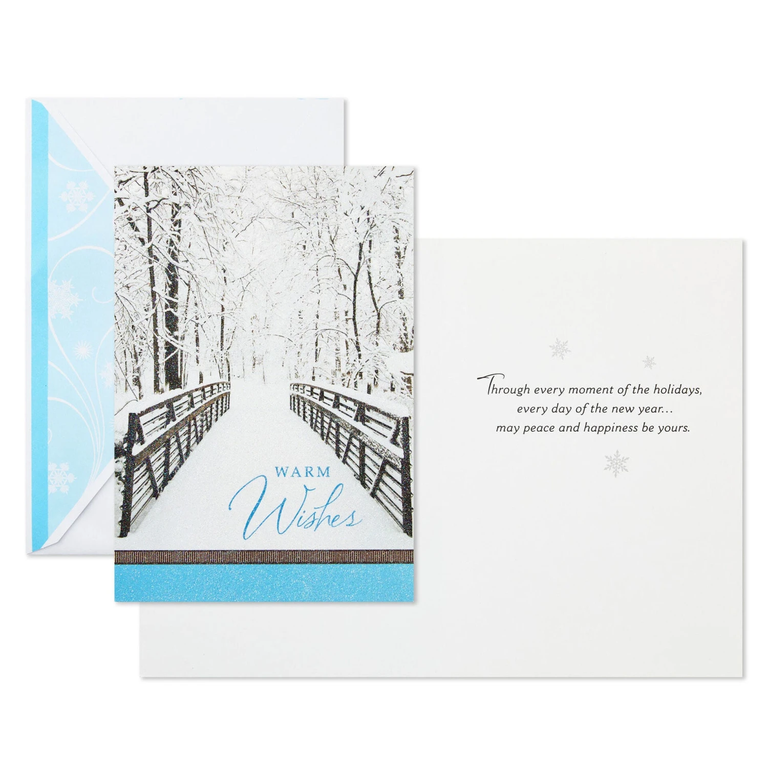 Hallmark Trees In Snow And Snowy Bridge Boxed Holiday Cards With Seals, Pack Of 40 - Image 2
