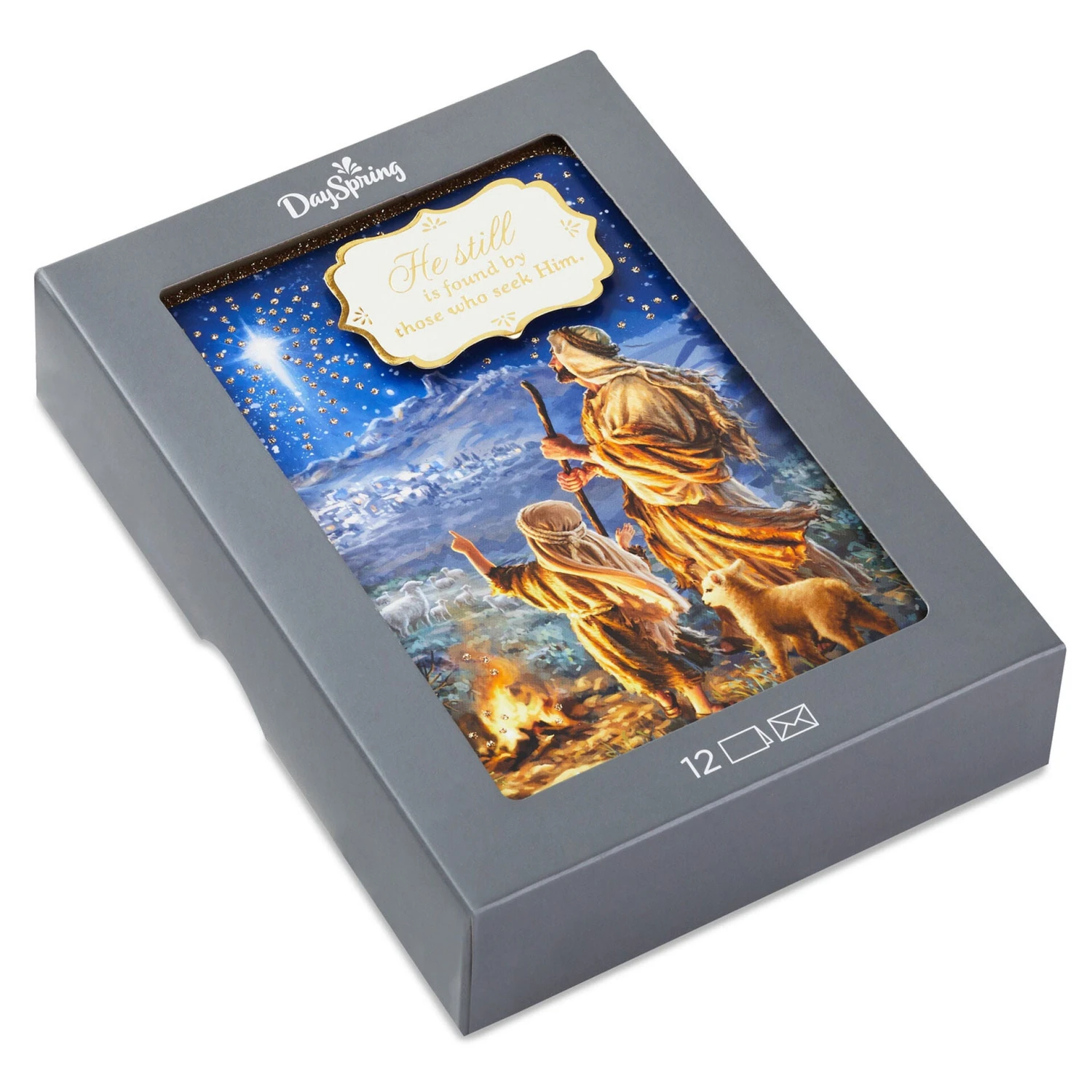 Hallmark Shepherds With Star Of Bethlehem Religious Boxed Christmas Cards, Pack Of 12