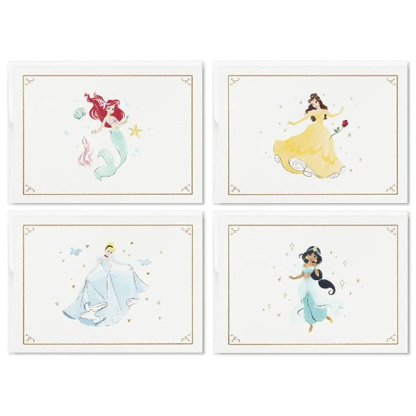 Hallmark Disney Princess Assorted Boxed Blank Note Cards Multipack, Pack Of 24