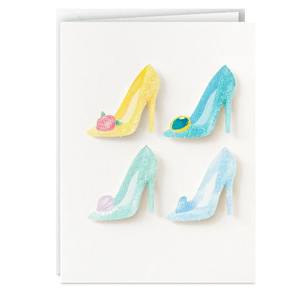 Hallmark 3.25" Mini Disney Princess Shoes Fabulous Ever After Day Card - Image 2