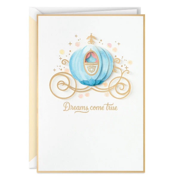Hallmark Disney Princess Cinderella Carriage Dreams Come True Blank Card