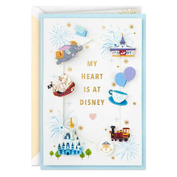 Hallmark Walt Disney World 50th Anniversary My Heart Is At Disney Blank Card
