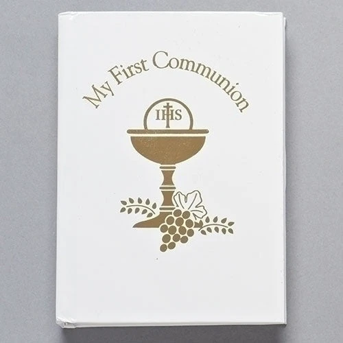 My First Communion Prayer Book White With Gold Chalice