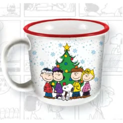 Snoopy And The Peanuts Gang Christmas 14 Oz. Ceramic Camper Mug