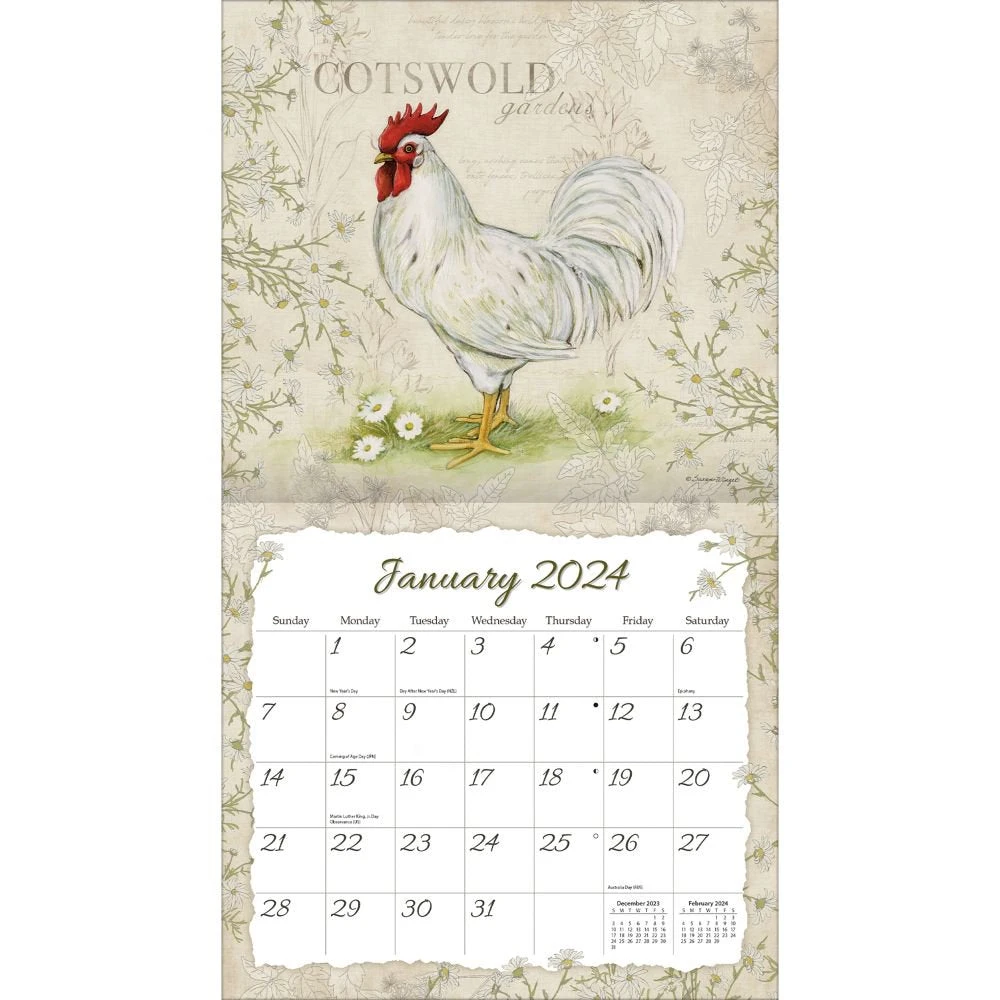 2024 Lang Wall Calendar Proud Rooster - Image 3