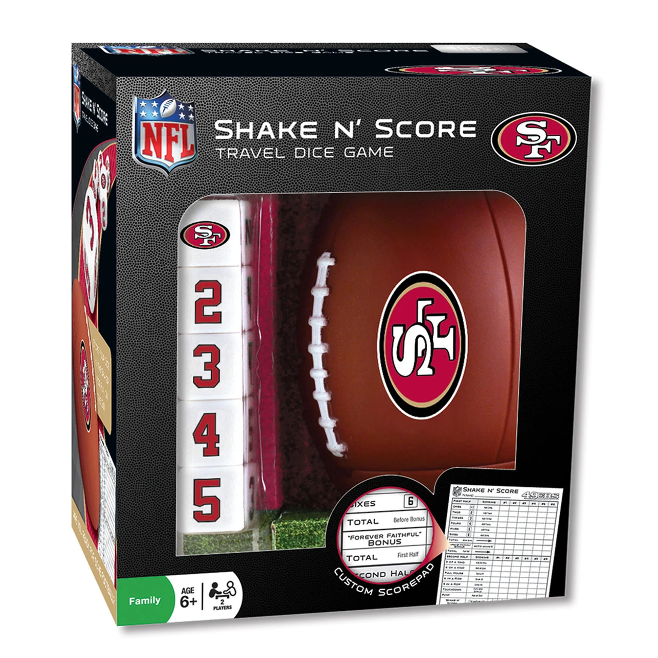 San Francisco 49ers Shake And Score Travel Dice Game