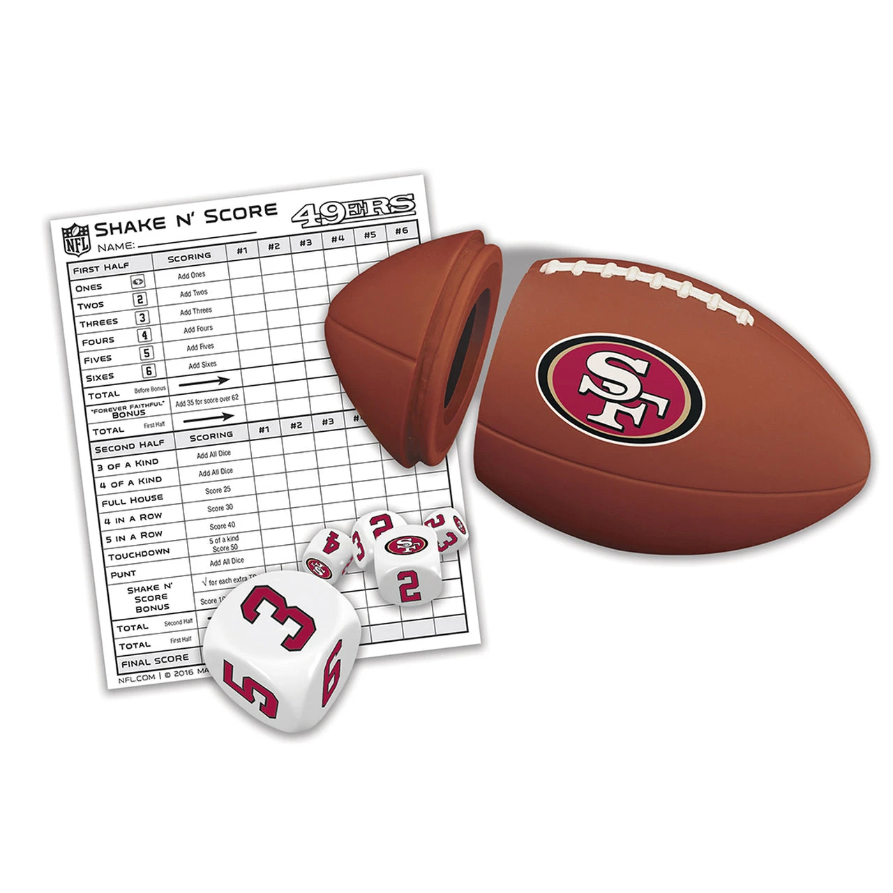 San Francisco 49ers Shake And Score Travel Dice Game - Image 2