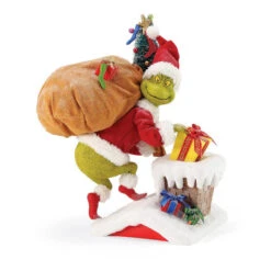 Possible Dreams Ho Ho Ho Grinch Climbs Down The Chimney Figurine