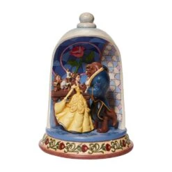 Jim Shore Disney Beauty And The Beast Moonlight Waltz Rose Dome Diorama