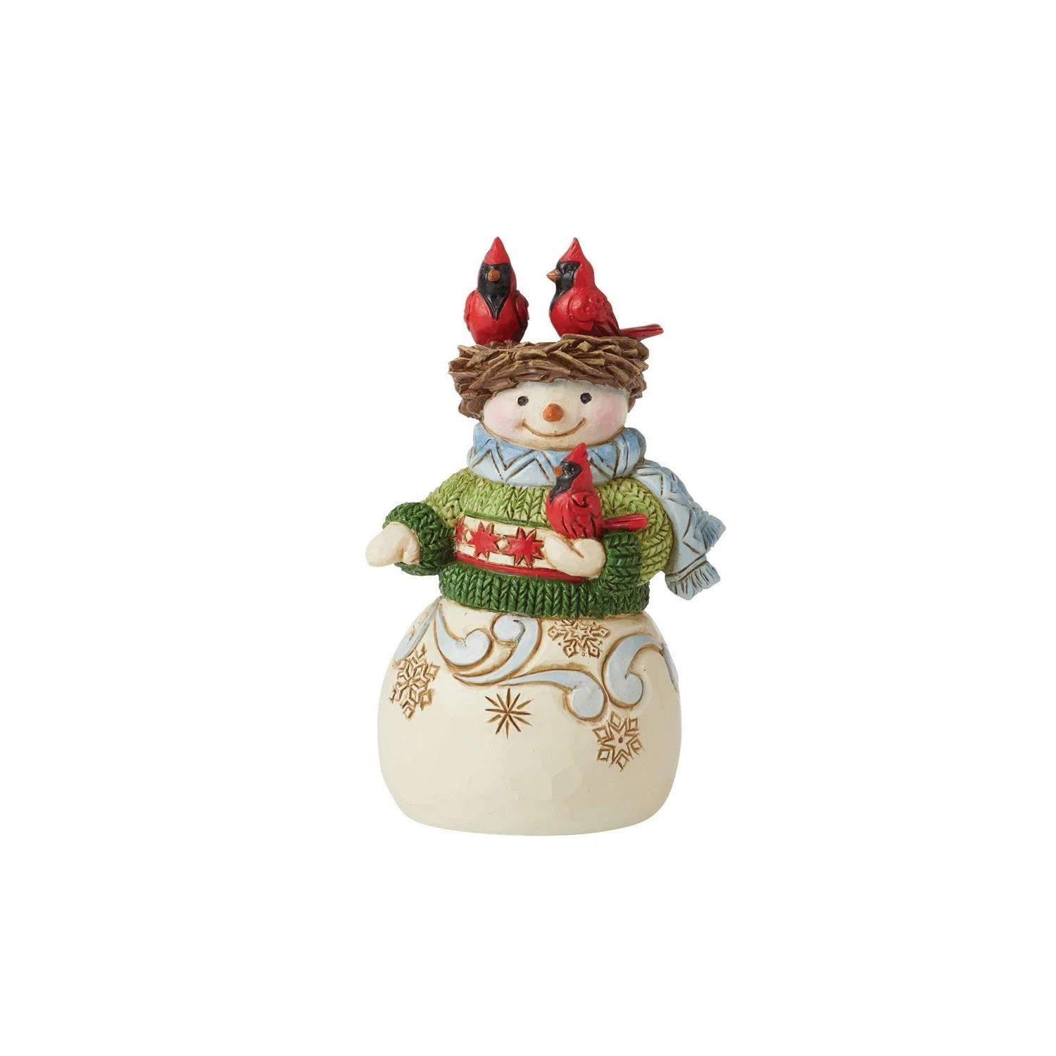 Jim Shore Heartwood Creek Mini Snowman With Nest On Head