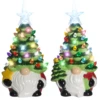 7.25" LED Light Up Ceramic Gnome WithChristmas Tree Hat