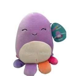Squishmallow Beula The Purple Octopus Corduroy 8" Stuffed Plush By Kelly Toy