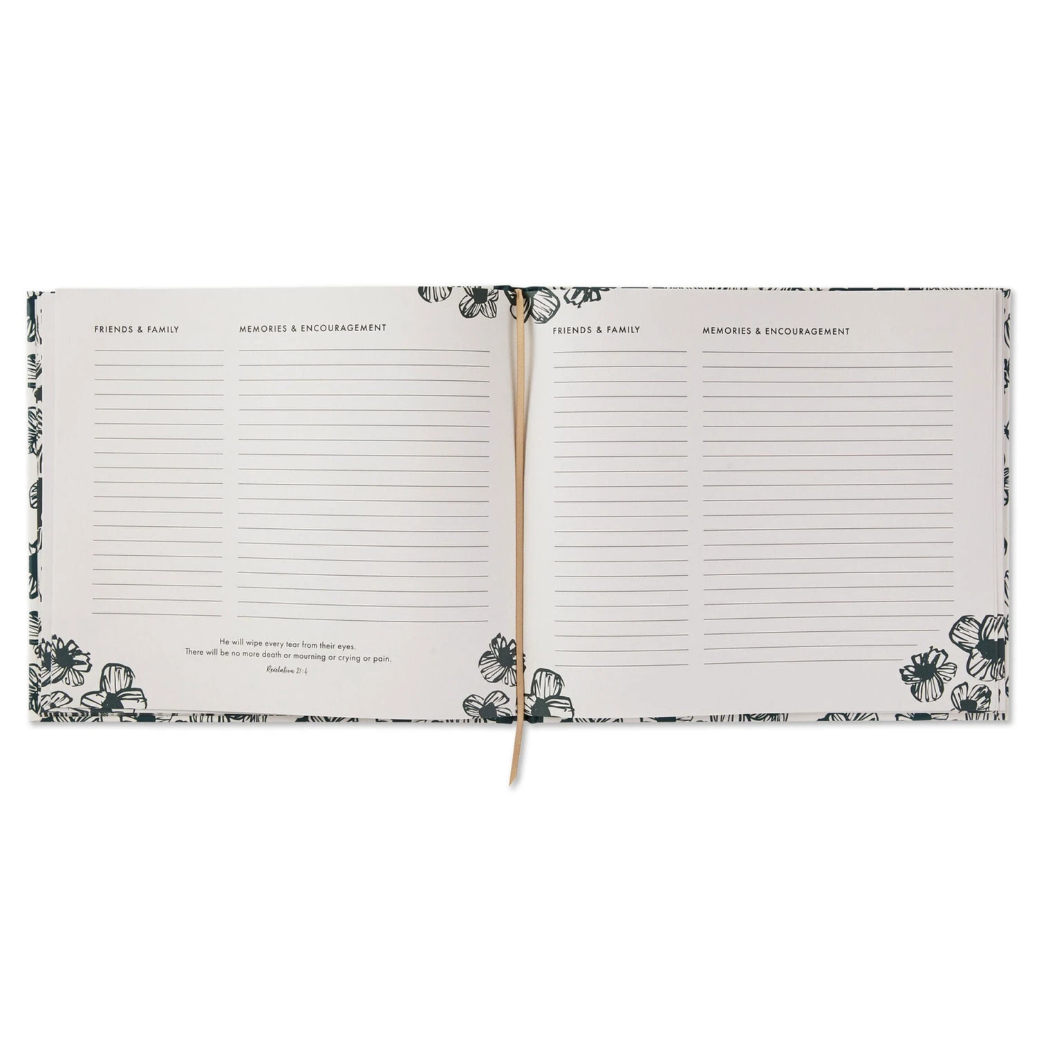 Hallmark In Loving Memory Floral Funeral Guest Book - Image 2