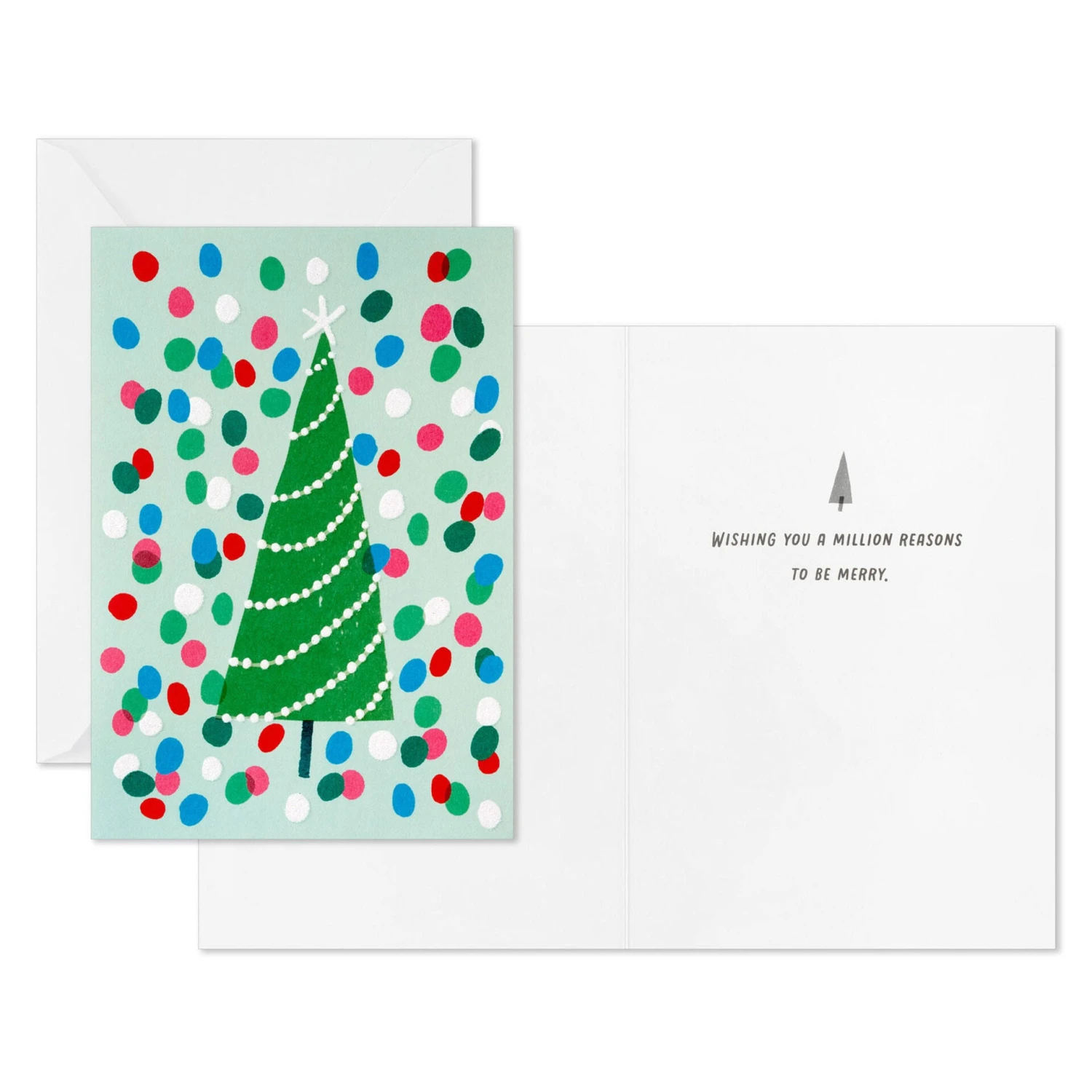 Hallmark Christmas Tree And Painted Dots Boxed Christmas Cards, Pack Of 16 - Image 2