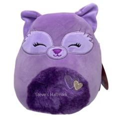 Valentine Squishmallow Pauletta The Purple Fox With Jewel Tone Fuzzy Belly 12" Stuffed Plush By Kelly Toy