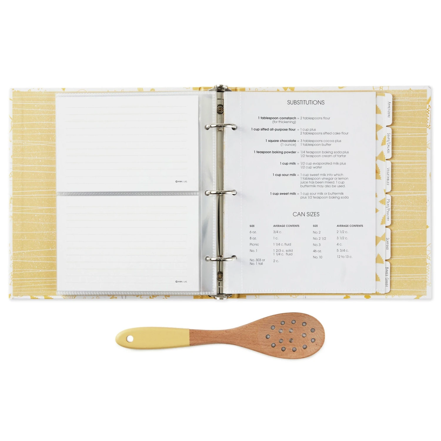 Hallmark Pasta Recipe Organizer Book With Wooden Strainer Spoon - Image 2
