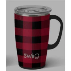 SWIG Buffalo Plaid Travel Mug 18 Oz Stainless Steel And Insulated