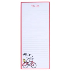 Peanuts™ Snoopy And Woodstock On Bike Magnetic Notepad