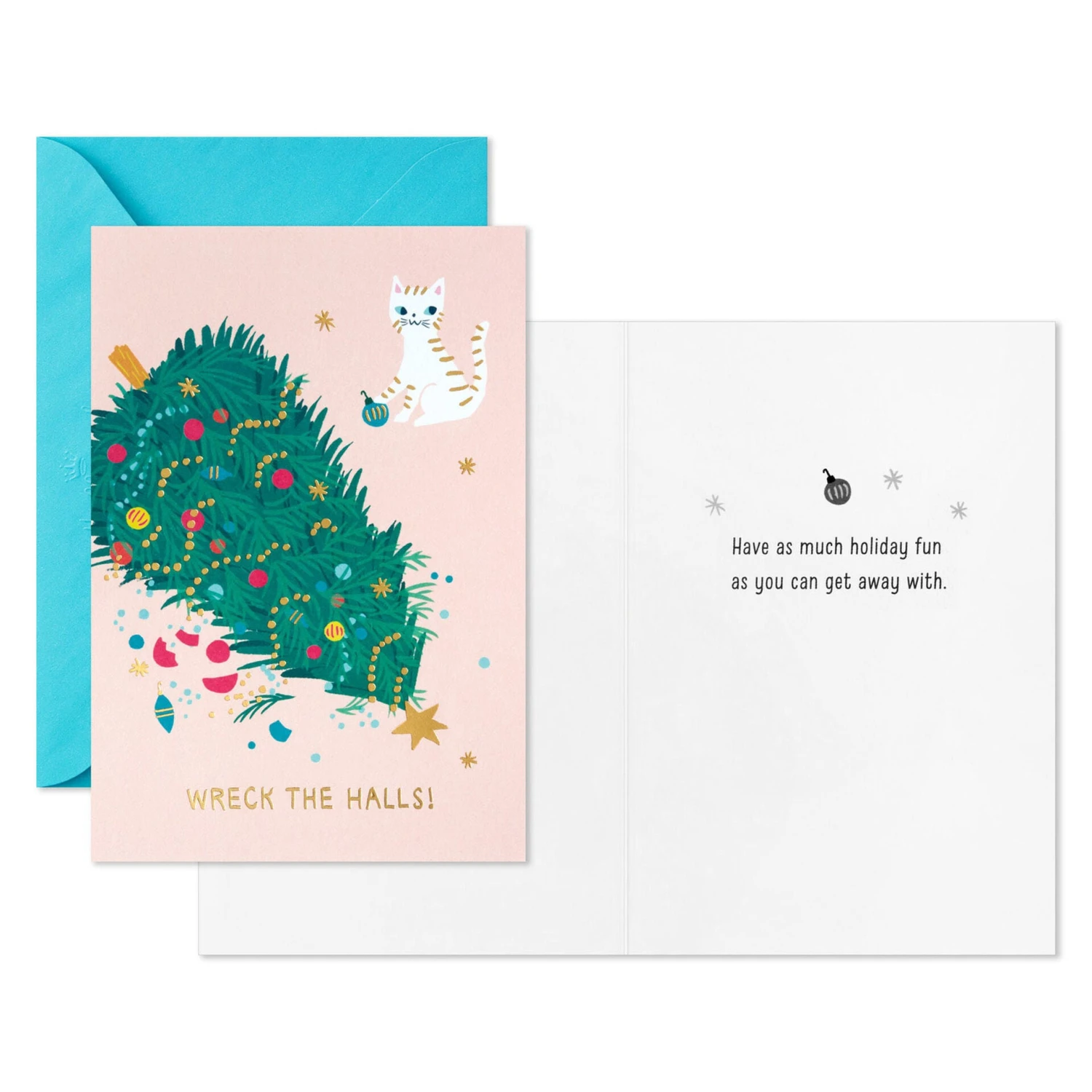 Hallmark Wreck The Halls Packaged Christmas Cards, Set Of 5 - Image 2